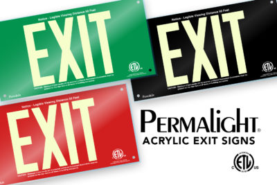 PERMALIGHT® Acrylic UL924-listed Exit Signs