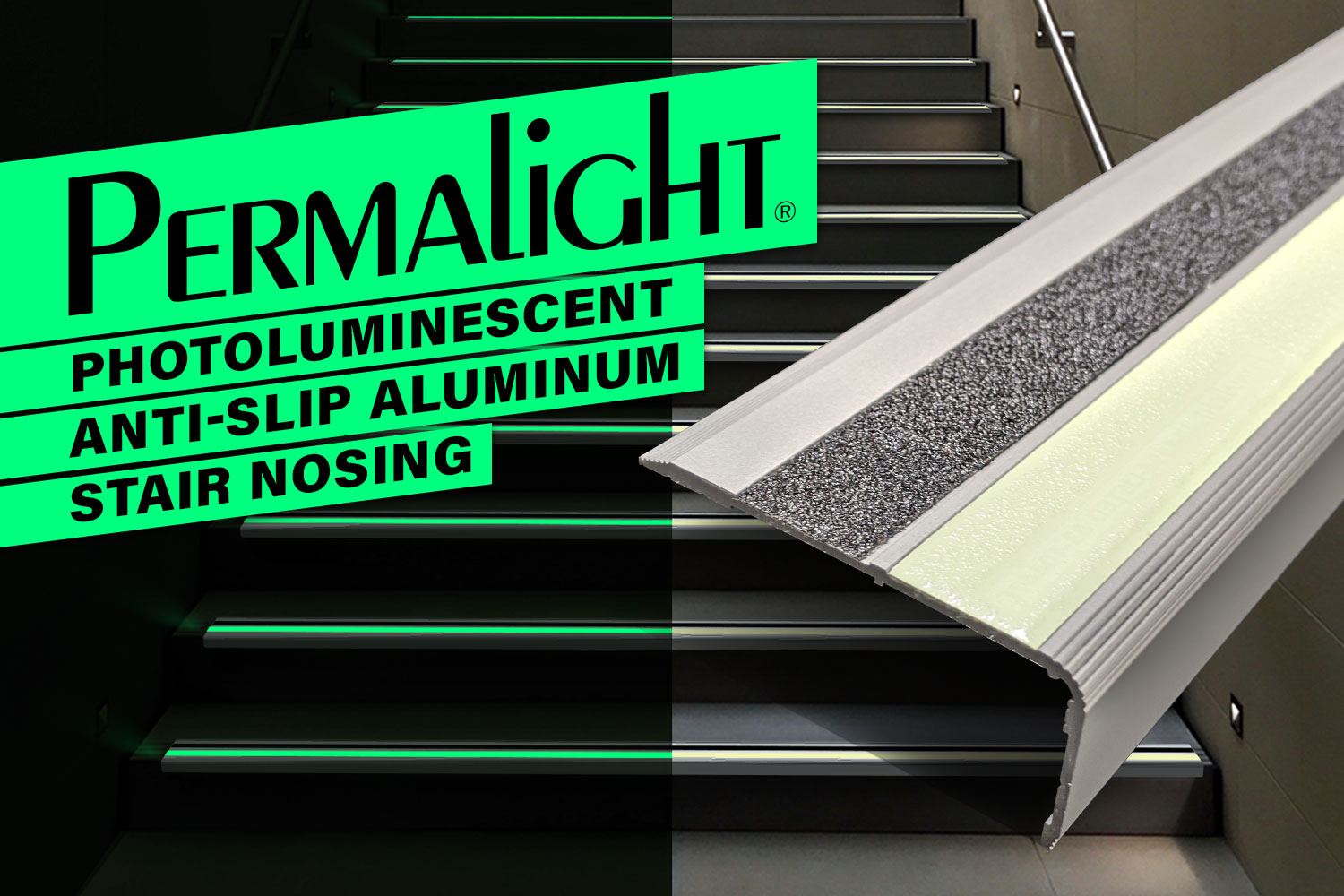 PERMALIGHT® Anti-Slip Aluminum Stair Nosing