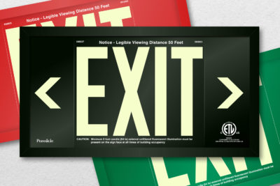 Heavy-Duty Aluminum UL924-listed Exit Signs with Customizable Arrow Panels