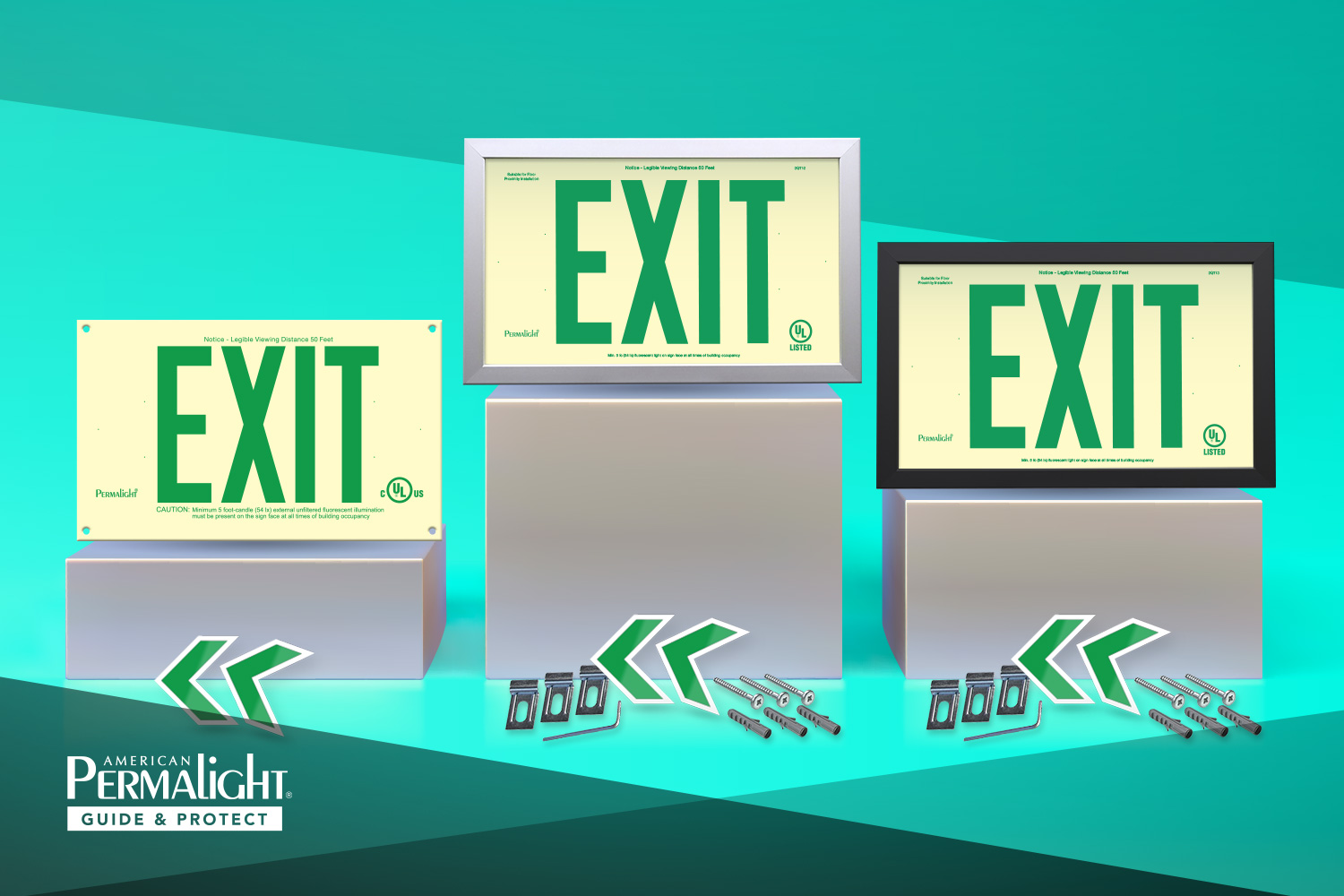 Cal Fire Approved PERMALIGHT® PVC Exit Signs