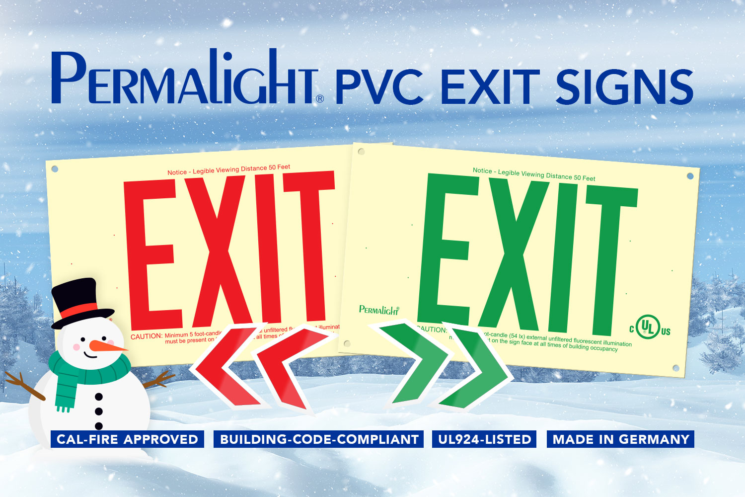 Customizable & Code-Compliant - PERMALIGHT® Exit Signs