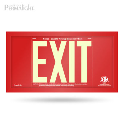 PERMALIGHT® Red Aluminum Exit Sign, Red Frame, 7-inch Letters, UL924-listed