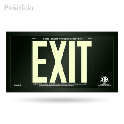 PERMALIGHT® Black Aluminum Exit Sign, Black Frame, 7-inch Letters, UL924-listed