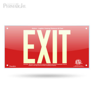 PERMALIGHT® Red Acrylic EXIT Sign, No Arrows, 7-inch Letters, UL924-listed