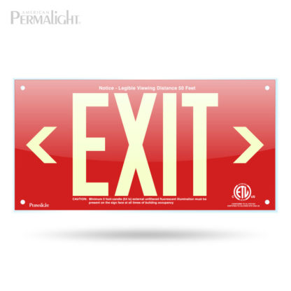 PERMALIGHT® Red Acrylic EXIT Sign, Left and Right Arrows, 7-inch Letters, UL924-listed