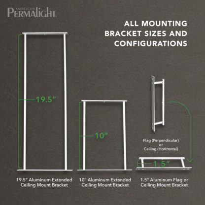 Aluminum Mounting Bracket Options for Framed PERMALIGHT® Exit Signs