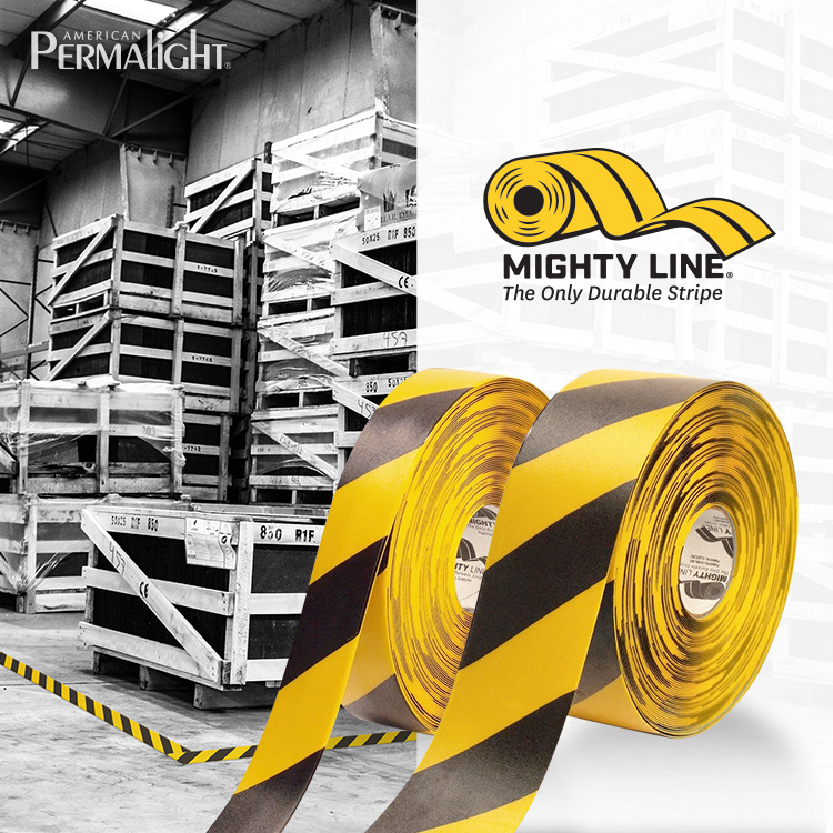 Mighty Line Striped Floor Tape in Yellow/Black