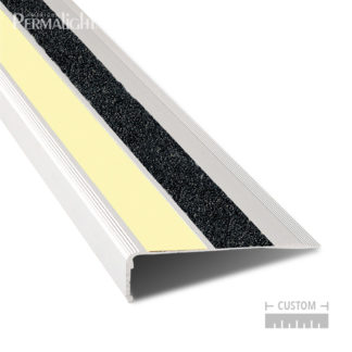 PERMALIGHT® Photoluminescent Anti-Slip Aluminum Stair Nosing (Custom Length)