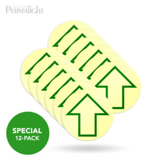 PERMALIGHT® Vinyl Anti-Skid Floor Dot Markers with Arrows, Self-Adhesive, 3.5", 12-Pack