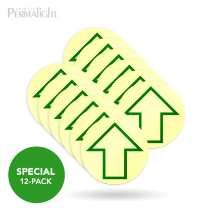 PERMALIGHT® Vinyl Anti-Skid Floor Dot Markers with Arrows, Self-Adhesive, 3.5", 12-Pack
