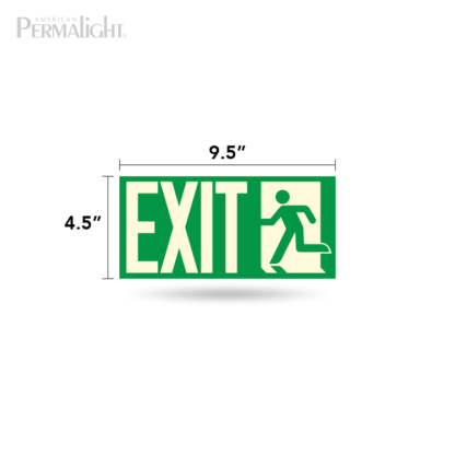 PERMALIGHT® Photoluminescent Combined Signage – Exit + Running Man