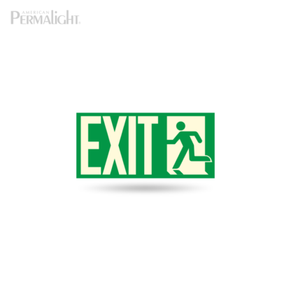 PERMALIGHT® Photoluminescent Combined Signage – Exit + Running Man