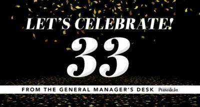 From the General Manager's Desk - 33 - Let's Celebrate