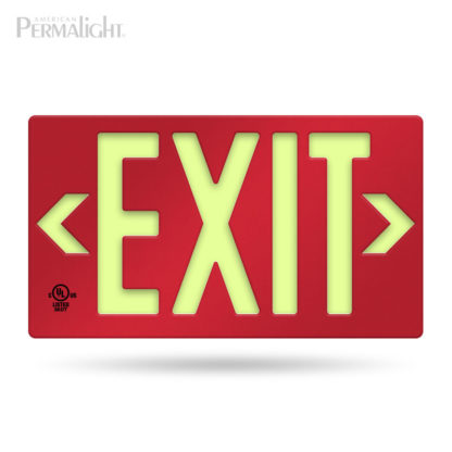 Red LED Activation EXIT Sign, 100-foot Viewing Distance, UL924-listed