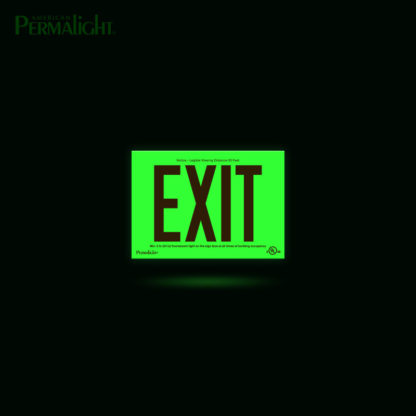 Mini PERMALIGHT® PVC Plastic Exit Sign - Glow-in-the-Dark - Photoluminescent - Fun Size