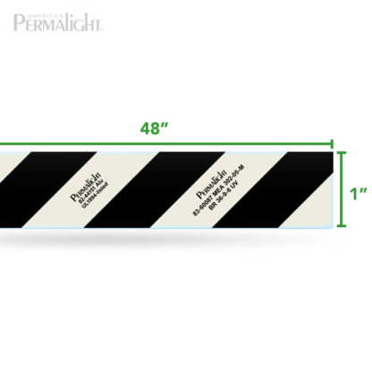 PERMALIGHT® Obstacle Marking Strip, Aluminum, MEA-Certified, Self-Adhesive (1 in x 4 ft)