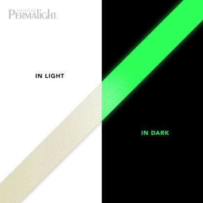 PERMALIGHT® Anti-Slip Floor Tape, Photoluminescent Egress Path Marking, UL1994-listed, UL410-listed, 1-inch Roll, Glow Comparison