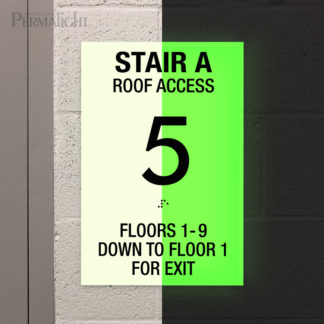 PERMALIGHT® PhotoluminescentRigid PVC Custom Floor ID Signs