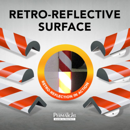 Retro-Reflective Surface on Reflective Red/Silver Safety Foam Guards