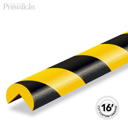 Safety Foam Guard Corner Protection, Type A, Black / Yellow, Self-Adhesive (16 ft)