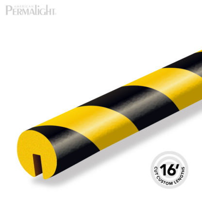 Safety Foam Guard Edge Protection, Type B, Black / Yellow, I-Beam Shelf Slide-on, Non-Adhesive (16 ft)