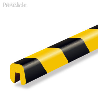 Safety Foam Guard Edge Protection, Type G, Black / Yellow, I-Beam Shelf, Self-Adhesive (39 3/8 in)